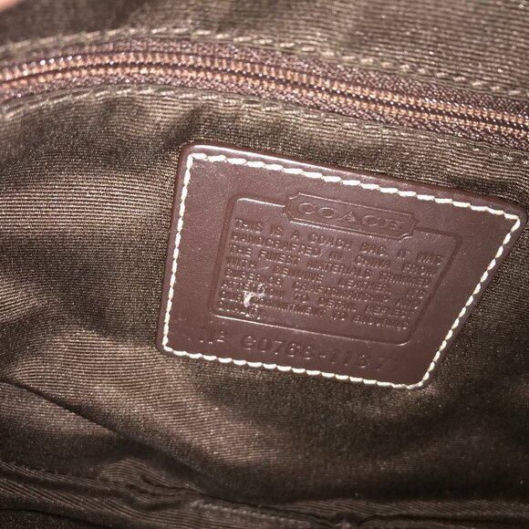 Coach Signature Small Hobo Shoulder Bag / Demi Bag - Brown Jacquard & Leather - Picture 4 of 5